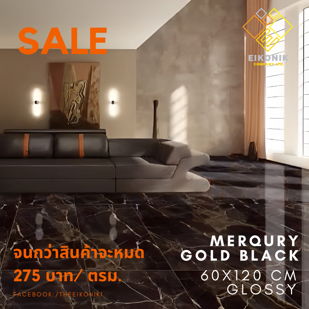 C6012002 กระเบื้อง BLACK MARQUINA 60x120 (2ผ/ก)