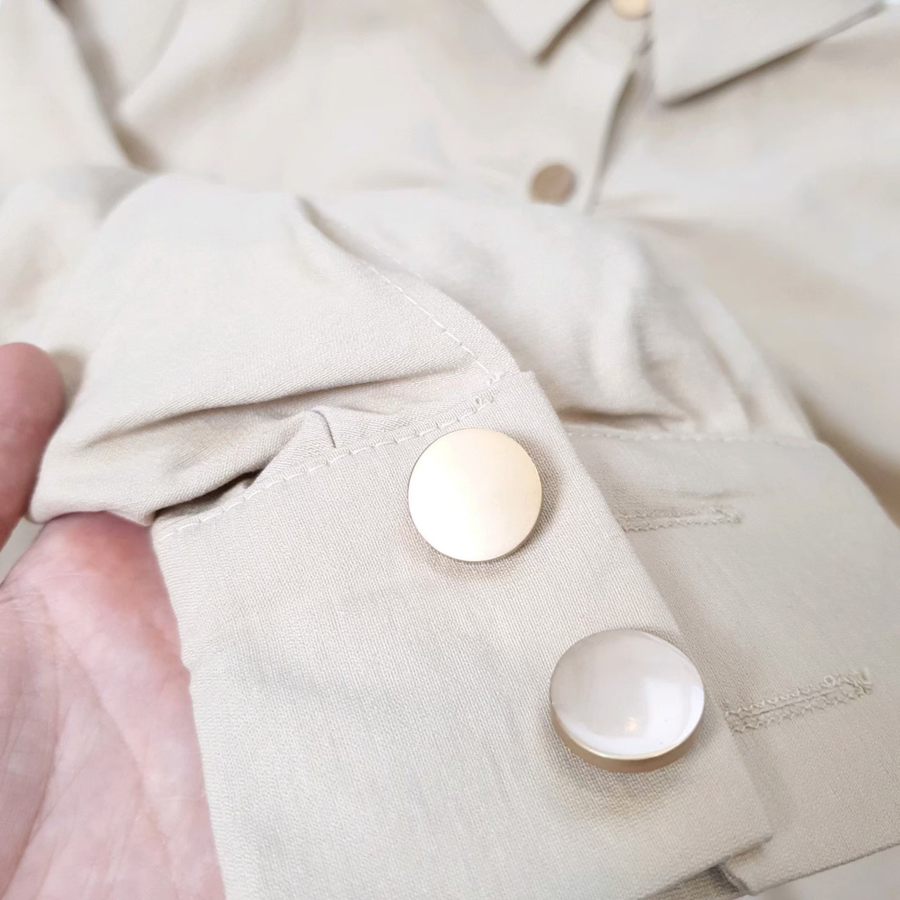 เดรสแขนยาวแฟชั่น เดรสทำงานสวยๆ สีขาว/ดำ/ครีม