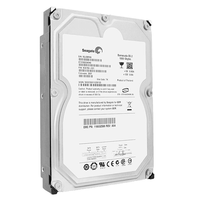 EMC 1TB 118032589 32MB Cache 7200Rpm Sata II 3.5"-Inch ( ST31000340NS ) HDD NO TRAY (Used) // สินค้ารับประกัน โดย บริษัท อะไหล่เซิร์ฟเวอร์ จำกัด