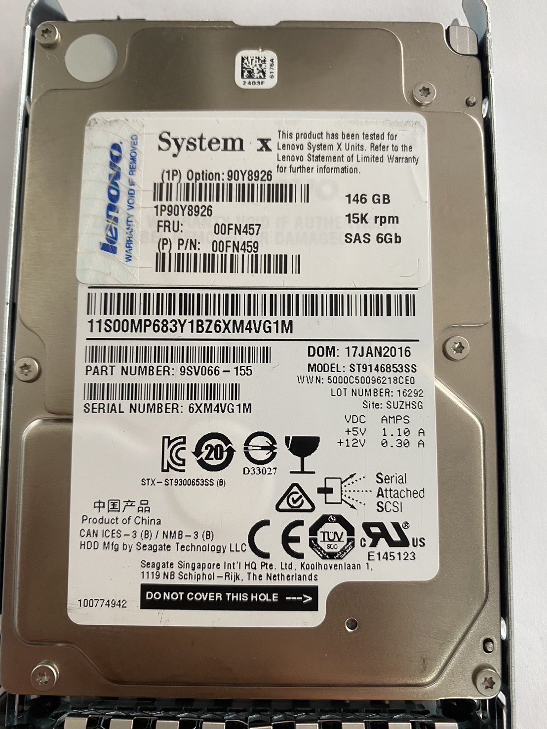 IBM 146GB 15K 6G SAS 2.5" SFF RPM Server Hard Drives // 00FN457 / 90Y8926 / 00FN459 / ST9146853SS (Used) // สินค้ารับประกัน โดย บริษัท อะไหล่เซิร์ฟเวอร์ จำกัด