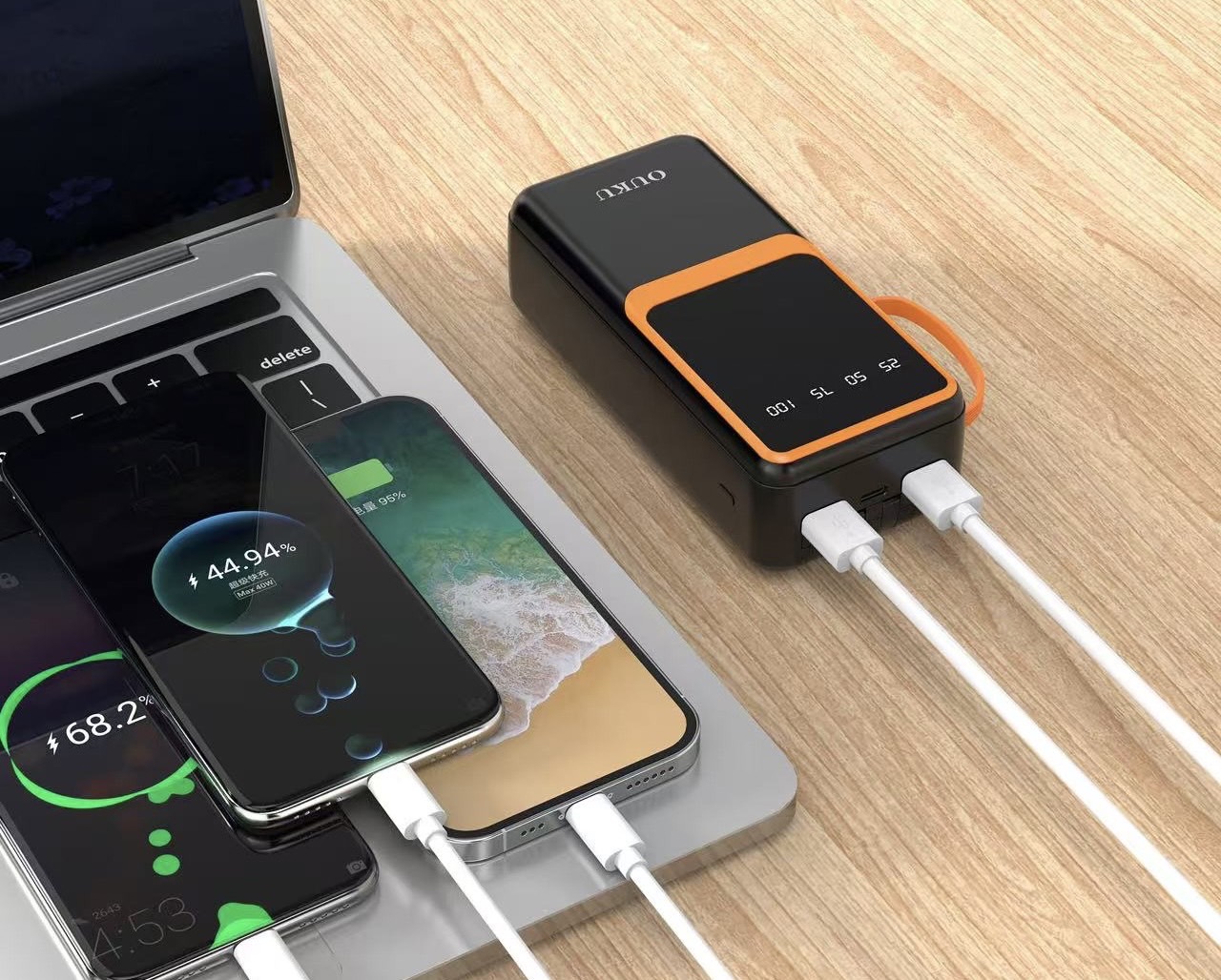 P58B 30000mAh WITH 4-CABLE POWERBANK