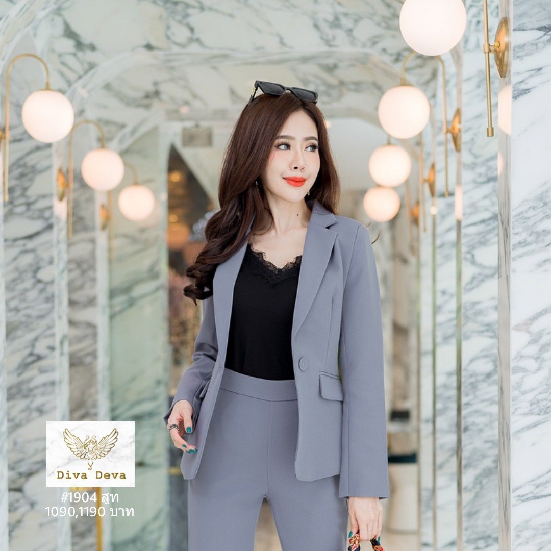 No.1904 เสื้อสูทผู้Classic เทาNEW (ไม่รวมกางเกง)
