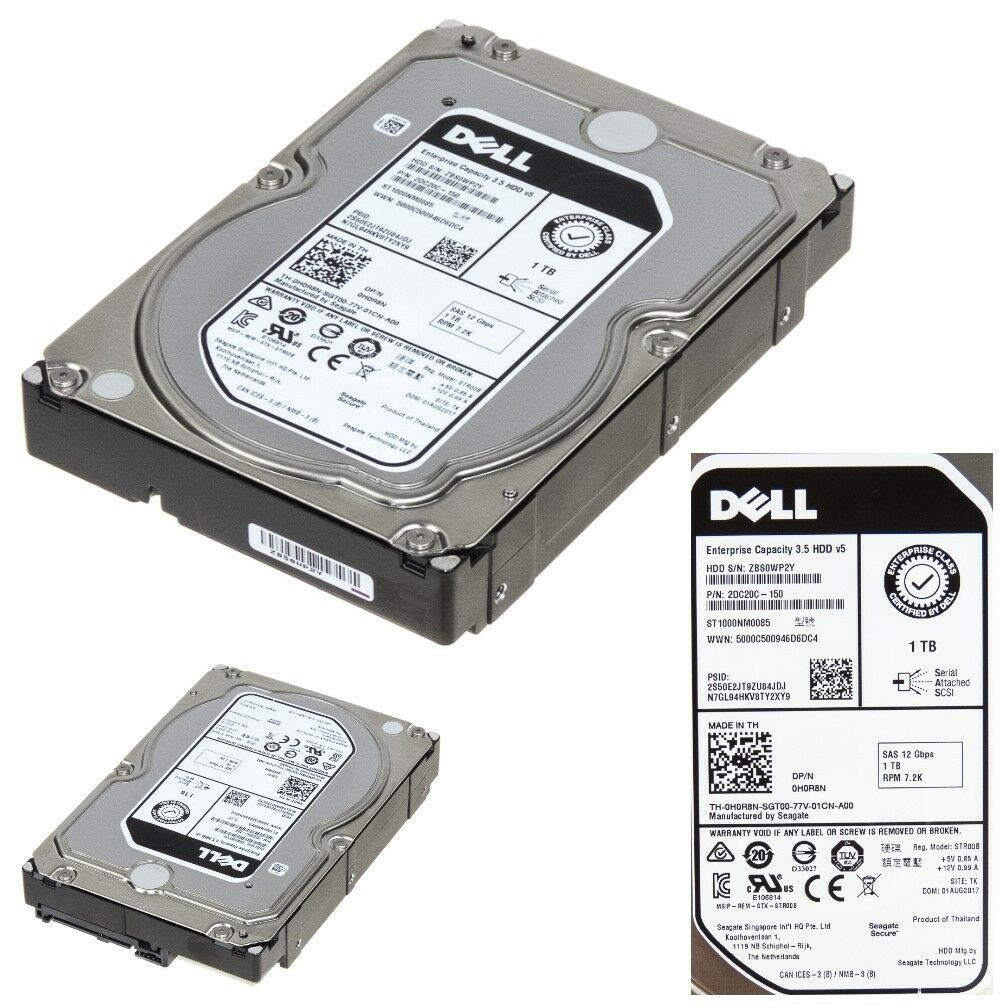 Dell 1TB 7.2K 12G SAS 3.5" HDD Hard Drive // 0H0R8N / ST1000NM0085 / 2DC20C-150 (Used) // สินค้ารับประกัน โดย บริษัท อะไหล่เซิร์ฟเวอร์ จำกัด