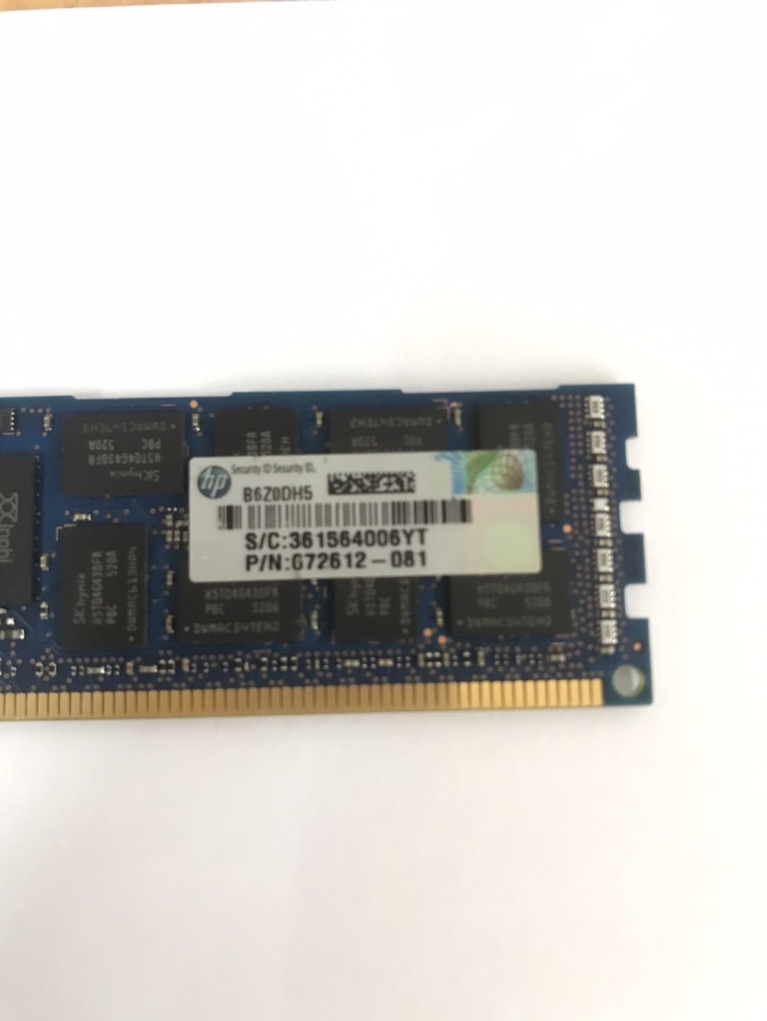 HP 16GB 2Rx4 PC3-12800R DDR3-1600 Server Memory // 672612-081 / M393B2G70BH0-CK0Q9 (Used) // สินค้ารับประกัน โดย บริษัท อะไหล่เซิร์ฟเวอร์ จำกัด