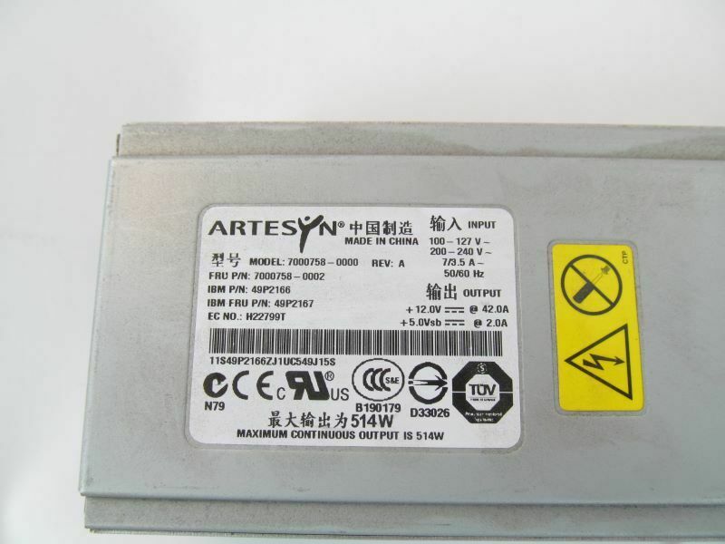 IBM Power Supply 514W For X225 X226 X345 7000758-000 // 49P2167 (Used) // สินค้ารับประกัน โดย บริษัท อะไหล่เซิร์ฟเวอร์ จำกัด