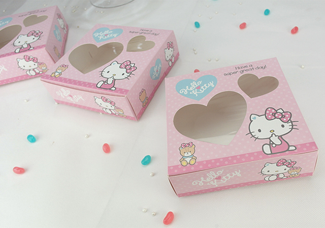 กล่องชิฟฟ่อน ฮัลโหล คิตตี้ 001 (สีชมพูหัวใจ)