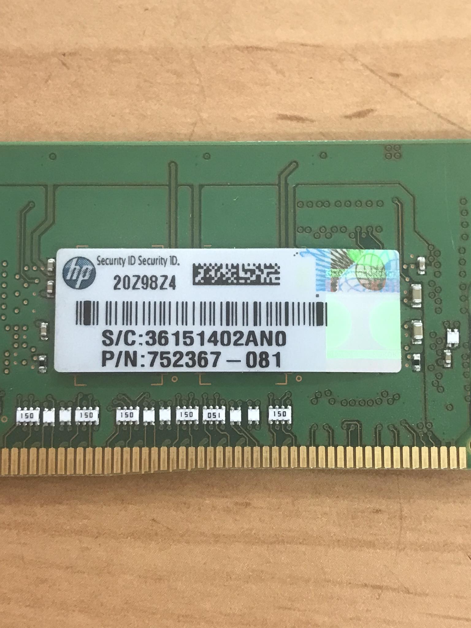 HP 4GB (1Rx8) PC4-2133P -R Server Memory RAM // 752367-081 (Used) // สินค้ารับประกัน โดย บริษัท อะไหล่เซิร์ฟเวอร์ จำกัด