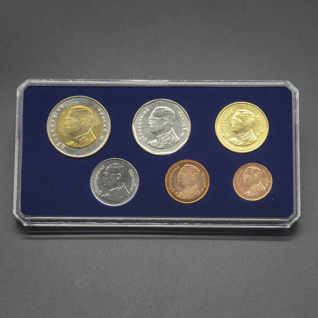 เหรียญหมุนเวียน รัชกาลที่ 9 (ครบชุด)+พร้อมตลับกำมะยี่สีน้ำเงิน