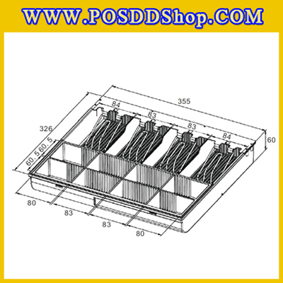 ถาดลิ้นชักเก็บเงิน4ช่องแบงค์ 8ช่องเหรียญ ถาดเก็บเงินสด Cash drawer ถาดเก็บเงินติดตั้งกับเคาเตอร์ที่ตกแต่งบิ้วอินแล้ว