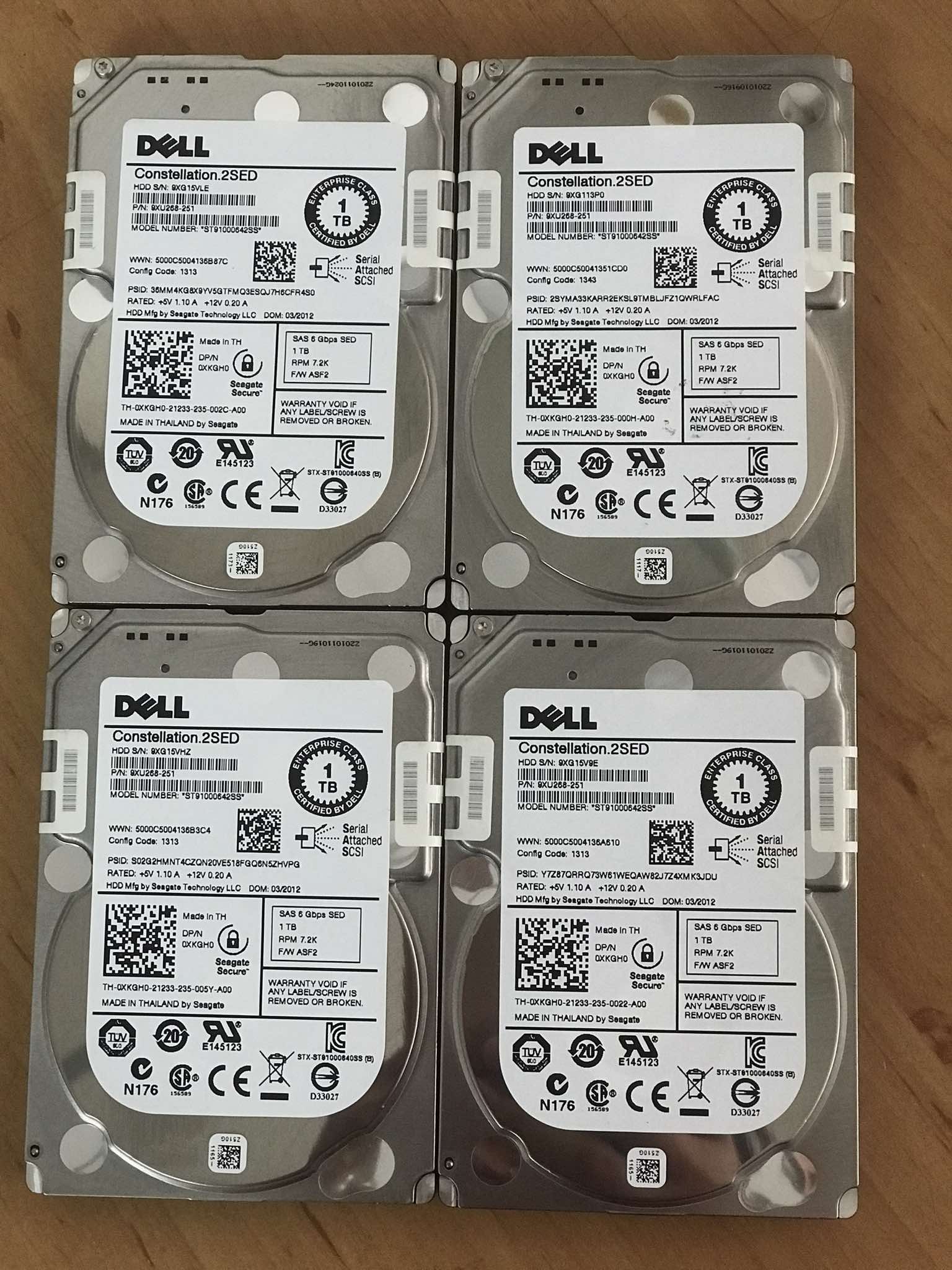 Dell 1TB 7.2K 6G SAS 2.5" HDD Hard Drive // 0XKGH0 / ST91000642SS / 9XU268-251 (Used) // สินค้ารับประกัน โดย บริษัท อะไหล่เซิร์ฟเวอร์ จำกัด