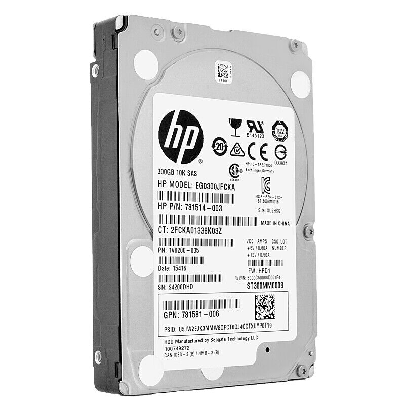 HPE 300GB 10K 12G 2.5" SFF SAS SC Hard Drive // HDD 781514-003 / GPN 781581-006 / EG0300JFCKA / ST300MM0008 (Used) // สินค้ารับประกัน โดย บริษัท อะไหล่เซิร์ฟเวอร์ จำกัด