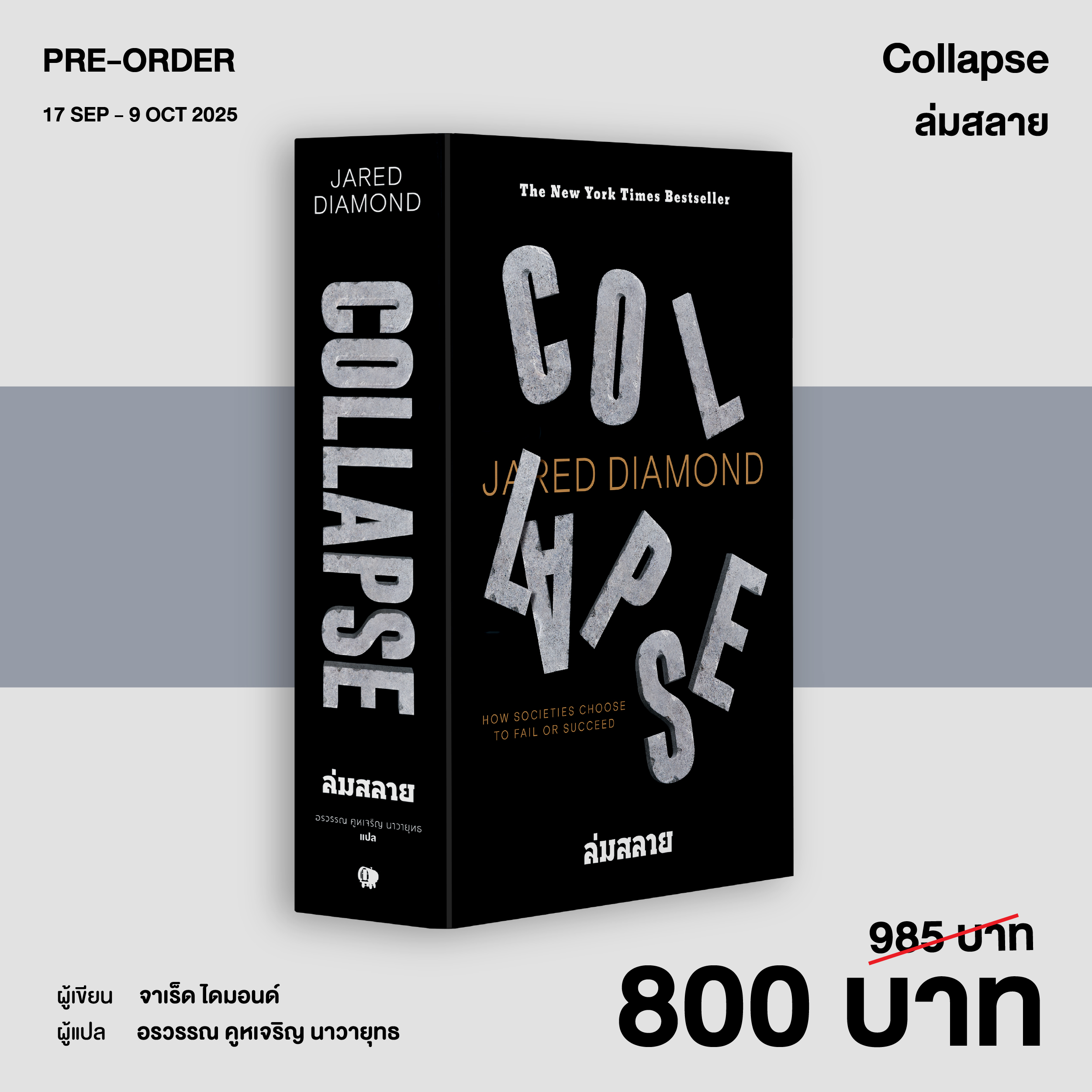 ล่มสลาย ไขปริศนาความล่มจมของสังคมและอารยธรรม Collapse: How Societies Choose to Fail or Succeed