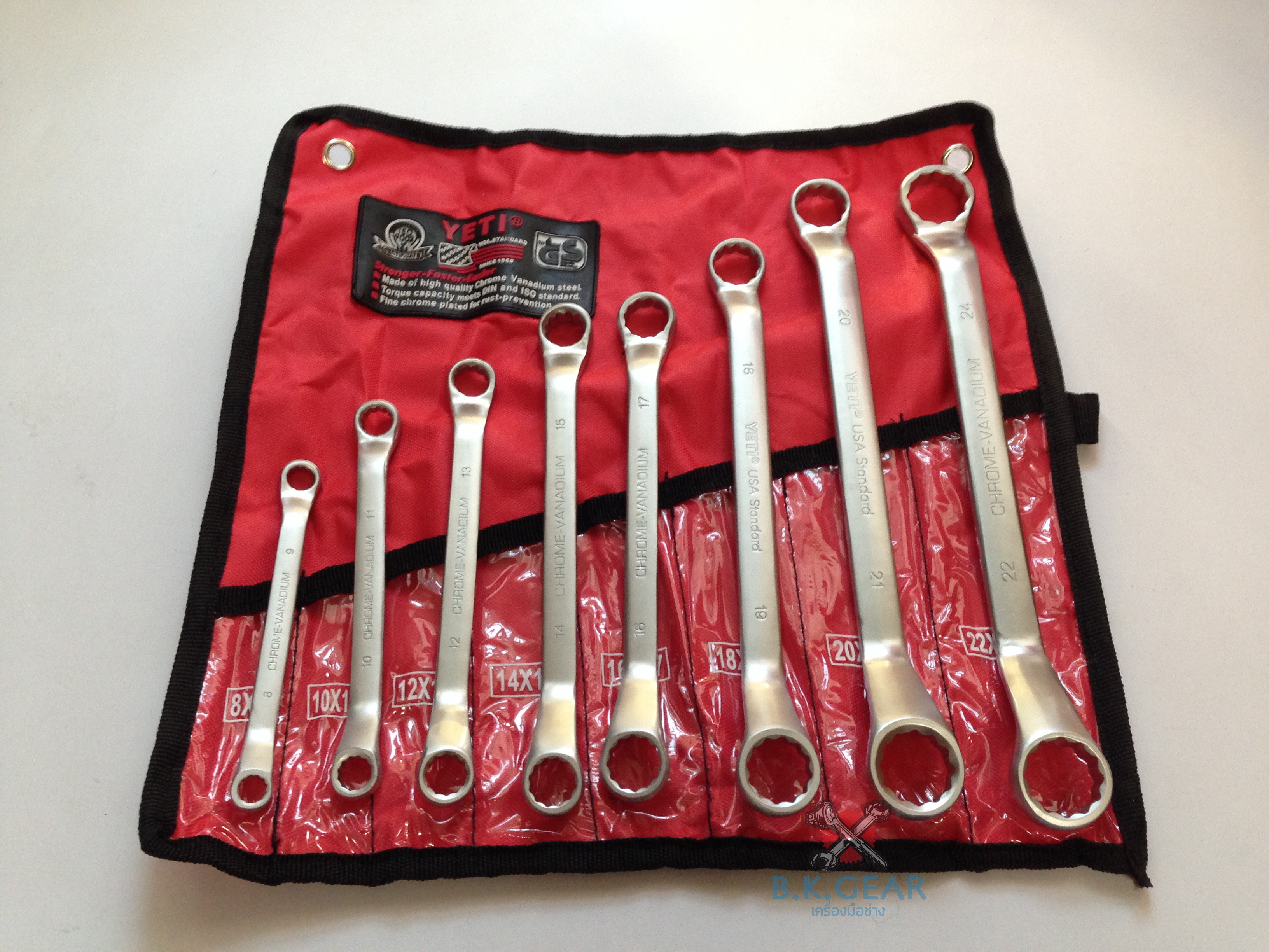 ประแจแหวน 2 ข้าง YETI (เยติ) 8 ตัวชุด ส่งฟรีเก็บเงินปลายทาง