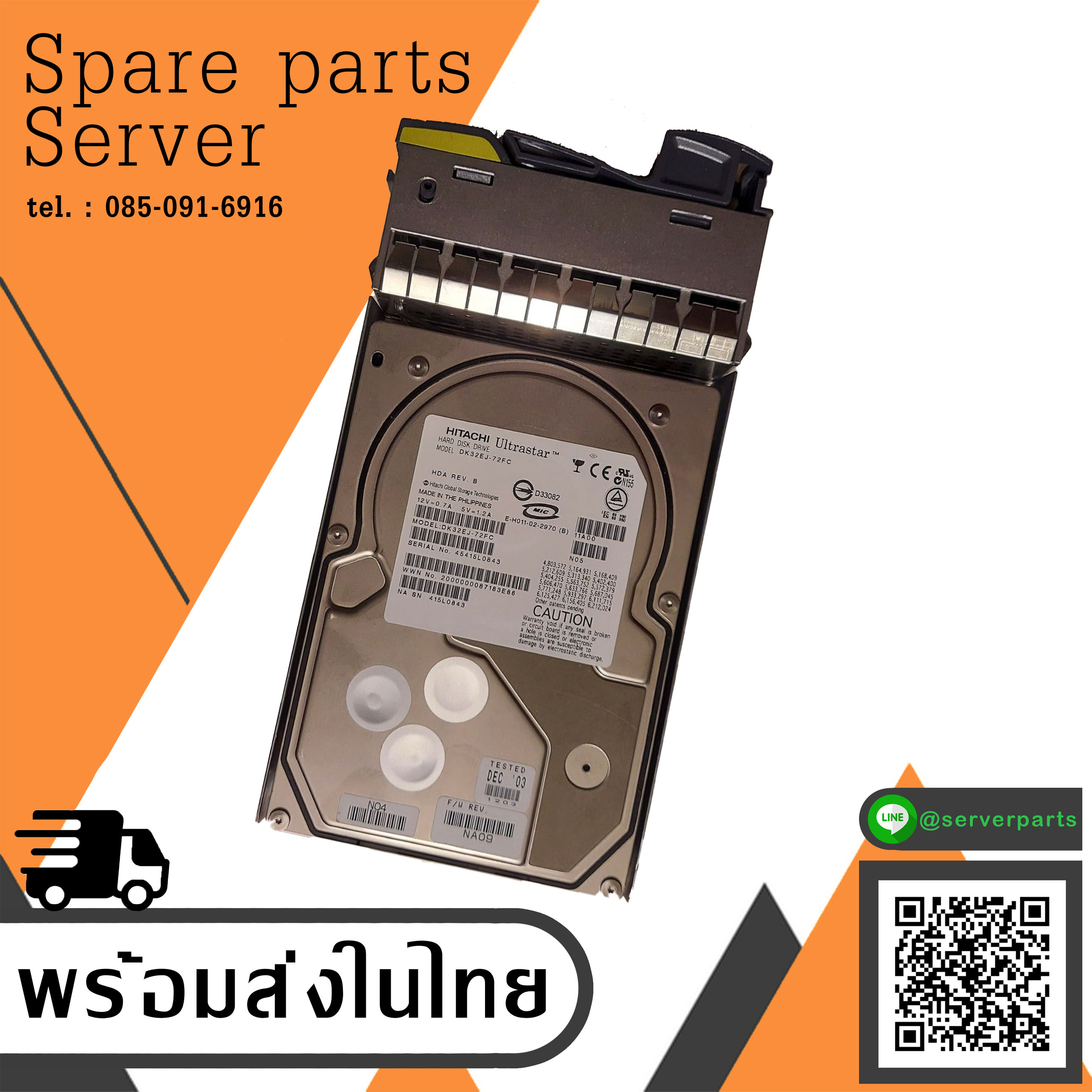 Hitachi 73GB 10K 40Pin DS14MK2 DS14 MK2 Fibre Channel // DK32EJ-72FC (Used) // สินค้ารับประกัน โดย บริษัท อะไหล่เซิร์ฟเวอร์ จำกัด