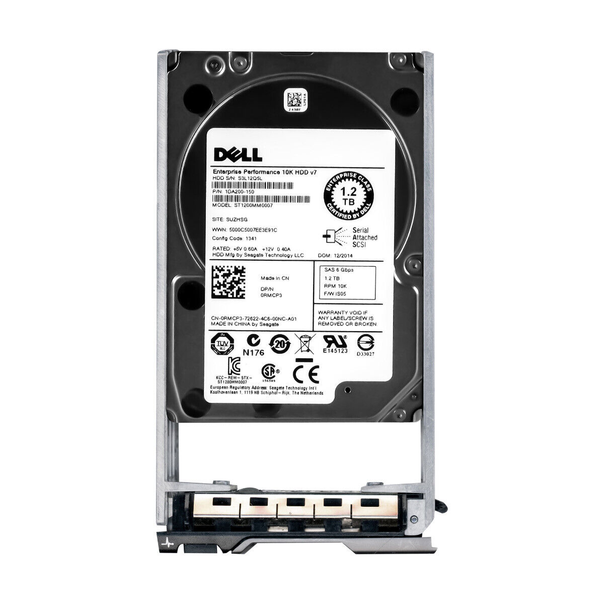 Dell 1.2TB 10K SAS 6G 2.5" Hard Drive HDD , ST1200MM0007, 0RMCP3, 1DA200-150 (Used) // สินค้ารับประกัน โดย บริษัท อะไหล่เซิร์ฟเวอร์ จำกัด