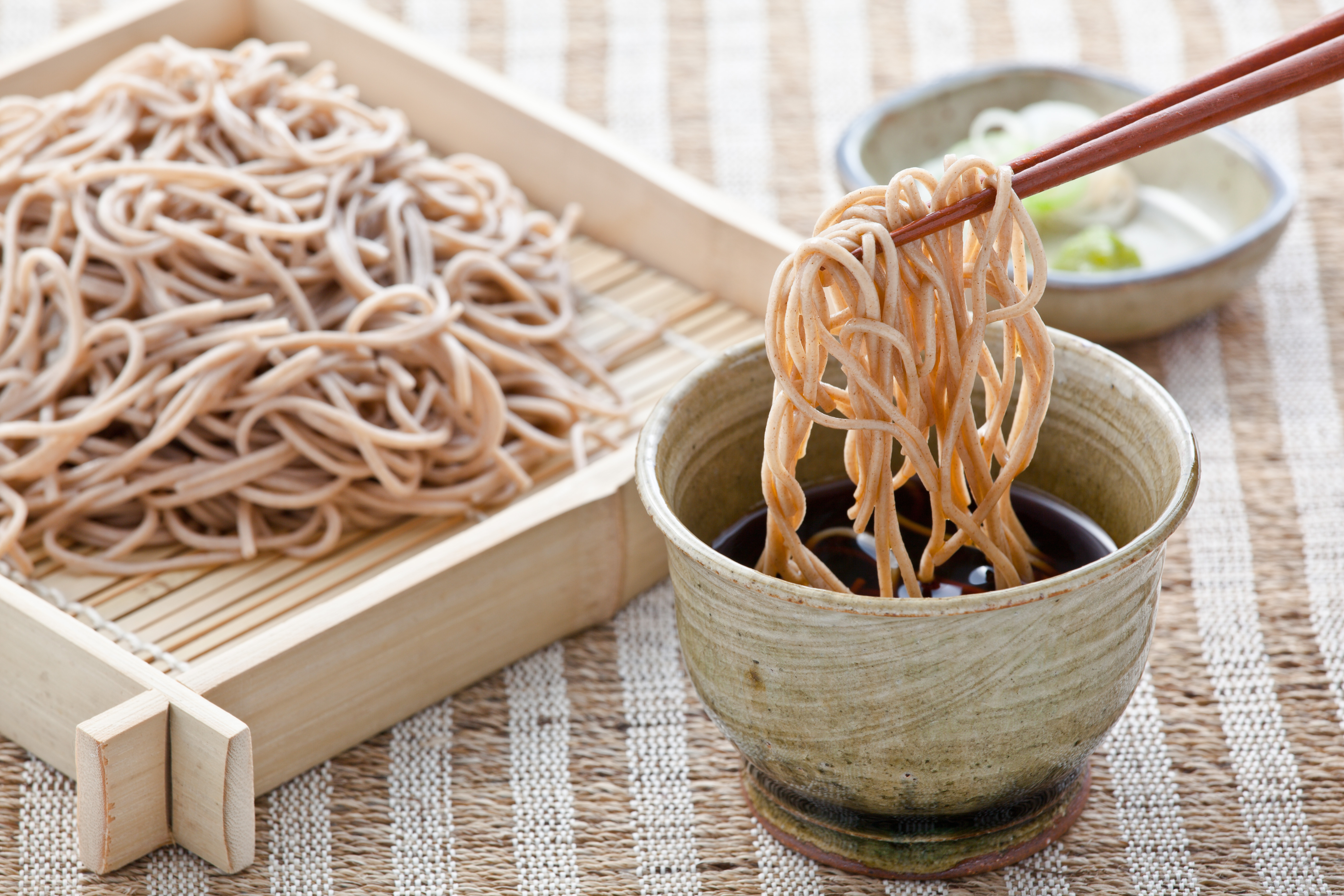 เส้นโซบะสด หรือ เส้นบะหมี่เย็น Japanese soba(Buckwheat)