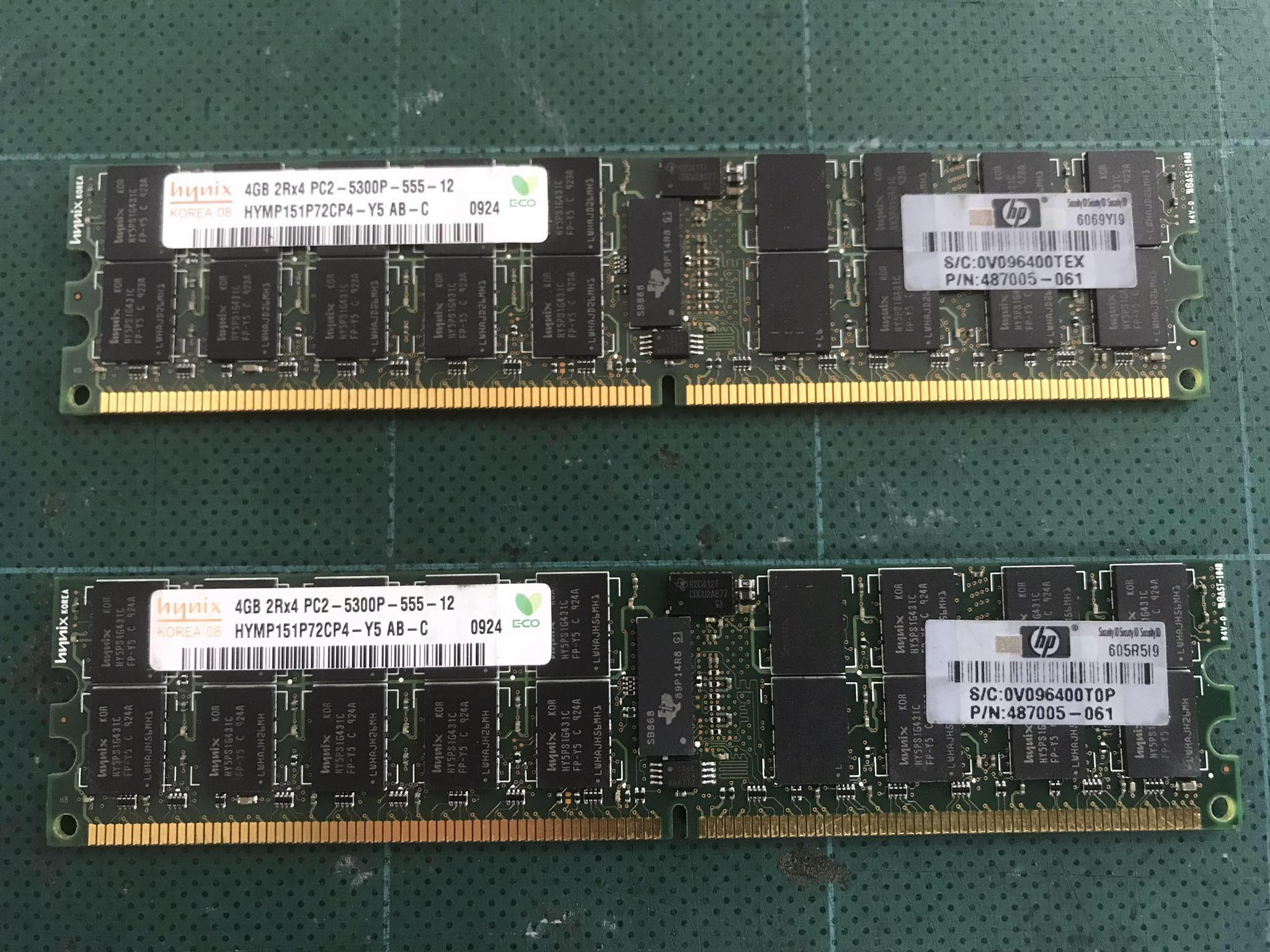 HP 4GB (2Rx4) PC2 5300P DDR2 Memory // 487005-061 / HYMP151P72CP4-Y5 (Used) // สินค้ารับประกัน โดย บริษัท อะไหล่เซิร์ฟเวอร์ จำกัด
