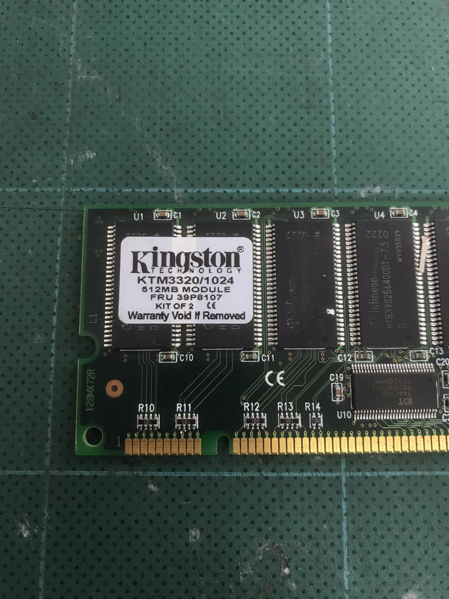 IBM 512MB 133MHz PC133 ECC Registered CL3 168-Pin DIMM Memory / 39P8107 / KTM3320/1024 (Used) สินค้ารับประกัน โดย บริษัท อะไหล่เซิร์ฟเวอร์ จำกัด