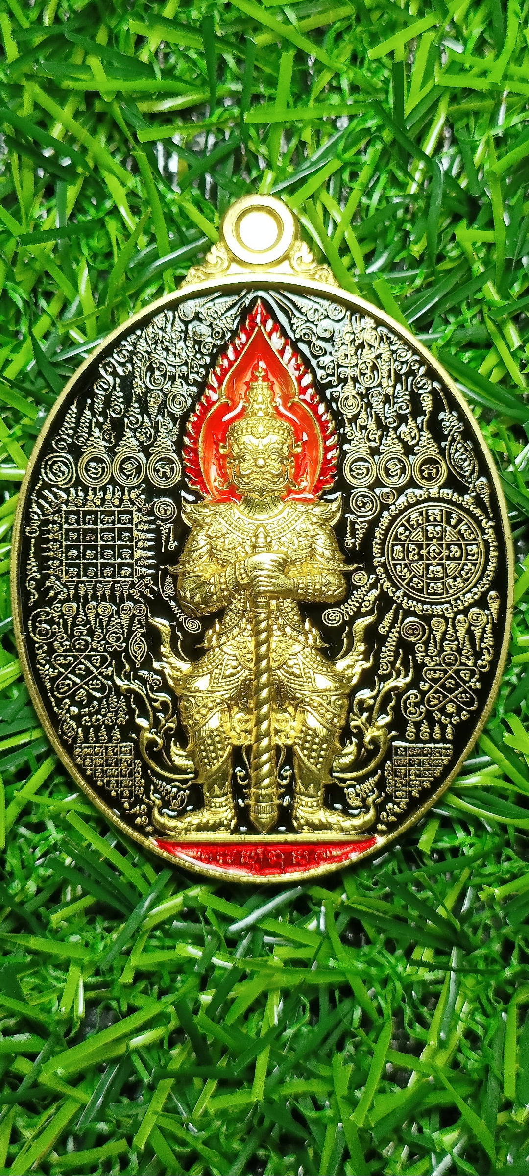 เหรียญท้าวเวสสุวรรณ มหาเทพมหายันต์หมื่นล้าน รุ่น เศรษฐีรวยทันที หลวงพ่อพัฒน์ ปุญญกาโม วัดห้วยด้วน นครสวรรค์ เนื้อระฆัง ลงยาสีดำ หมายเลข๔๔