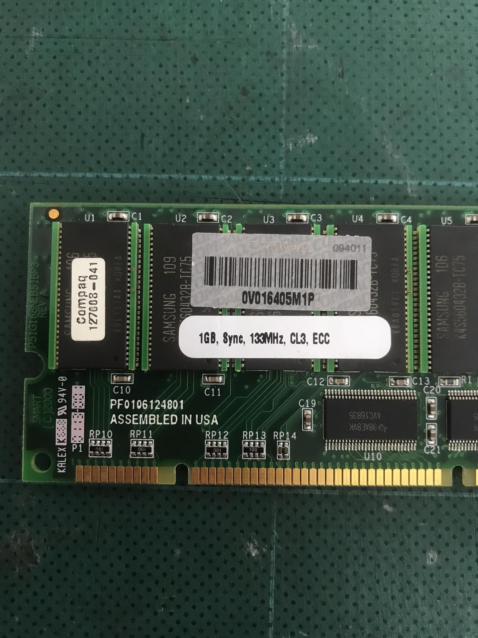 Compaq 1GB 133Mhz PC133 Cl3 Ecc Registered Sdram Dimm Genuine / 127008-041 // (USED) สินค้ารับประกัน โดย บริษัท อะไหล่เซิร์ฟเวอร์ จำกัด