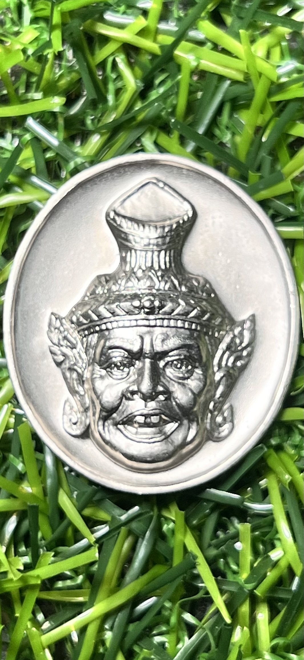 เหรียญพระพิฆเณศ หลังพ่อแก่ หลวงพ่อพูล วัดไผ่ล้อม จ.นครปฐม ปี2544 เนื้อเงิน