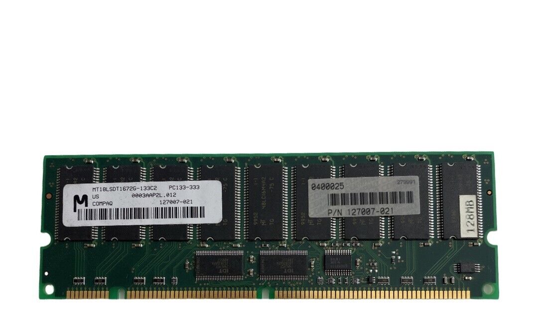 HP 128MB PC133 ECC SDRAM Memory / 127007-021 / MT18LSDT1672G-133C2 // (USED) สินค้ารับประกัน โดย บริษัท อะไหล่เซิร์ฟเวอร์ จำกัด