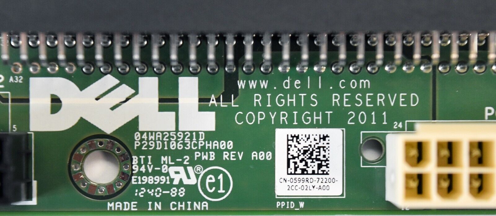 Dell Precision T3600 T3610 Power Distribution Board Backplane // 599RD / 0599RD (Used) // สินค้ารับประกัน โดย บริษัท อะไหล่เซิร์ฟเวอร์ จำกัด
