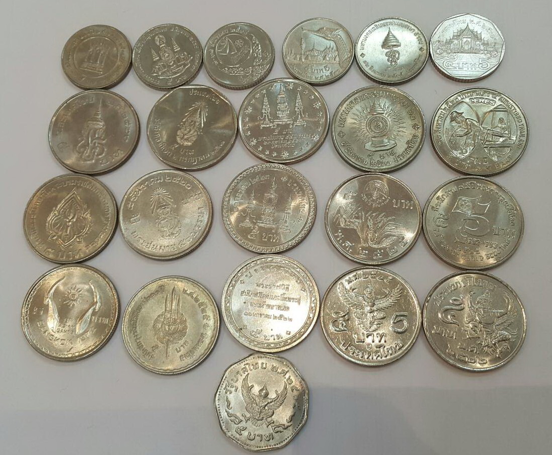 เหรียญ 5 บาท (ครบชุด 22 เหรียญ) ยังไม่ผ่านการใช้งาน (UNC)