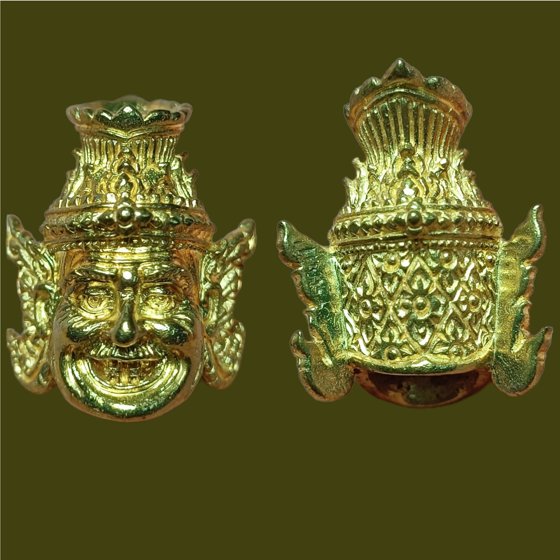 เศียรบรมครูปู่ฤาษี รุ่นบูชาครูปู่ฤาษี 108 ตน หลวงปู่แสน ปสนฺโน วัดบ้านหนองจิก เนื้อทองเหลือง ปี 2561