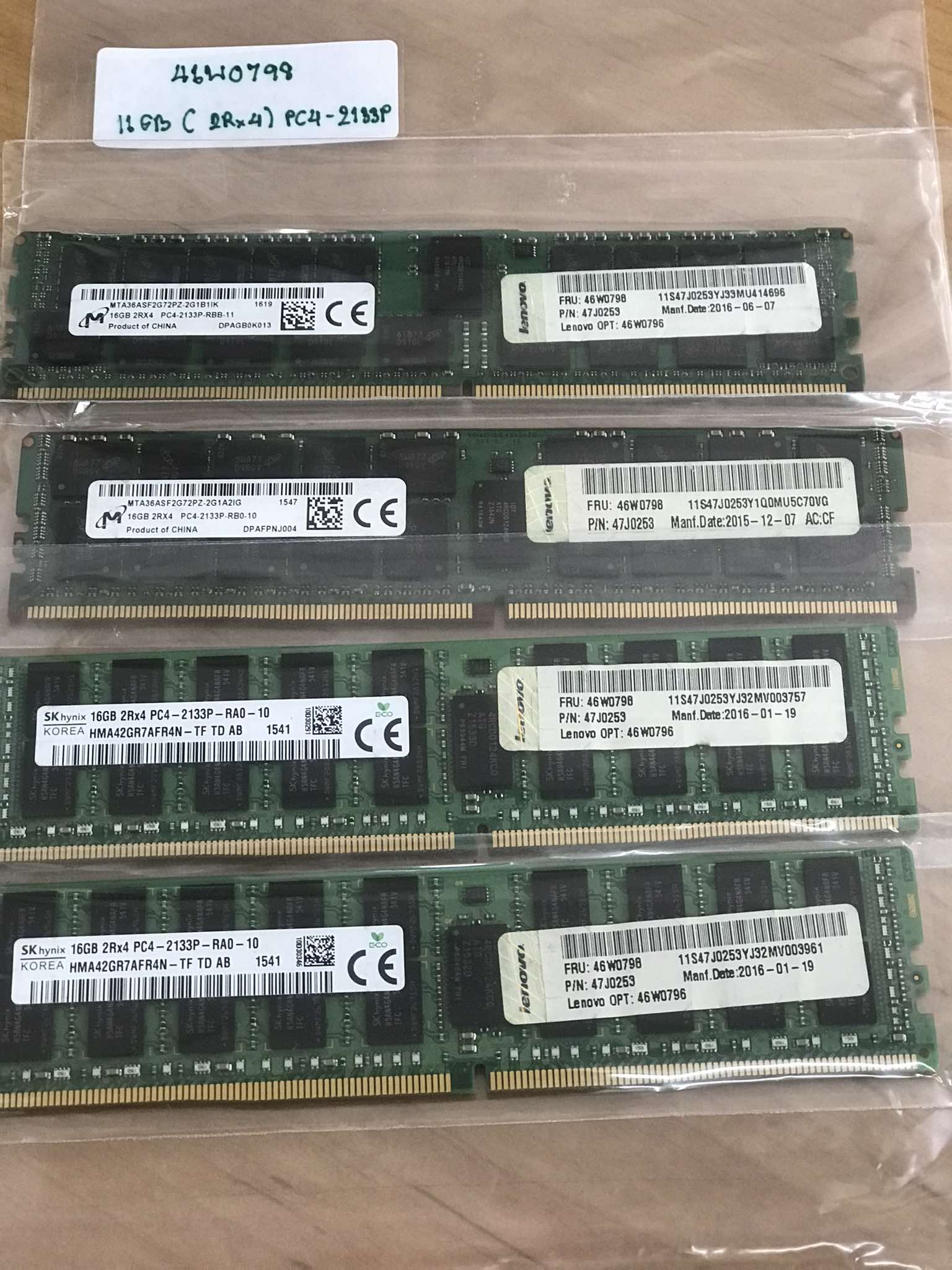 IBM 16GB (2Rx4) PC4-2133P-R DDR4 Registered Server Memory // 46W0798, 47J0253, MTA36ASF2G72PZ-2G1B1IK (Used) // สินค้ารับประกัน โดย บริษัท อะไหล่เซิร์ฟเวอร์ จำกัด