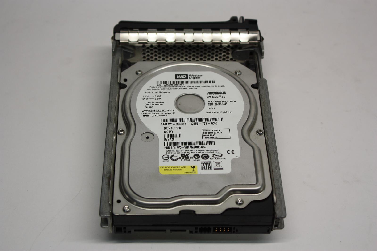 Dell / Western Ddgital 80GB 7.2K Sata 3.5" Hard Disk // 0UU158 / WD800AAJS (Used) // สินค้ารับประกัน โดย บริษัท อะไหล่เซิร์ฟเวอร์ จำกัด