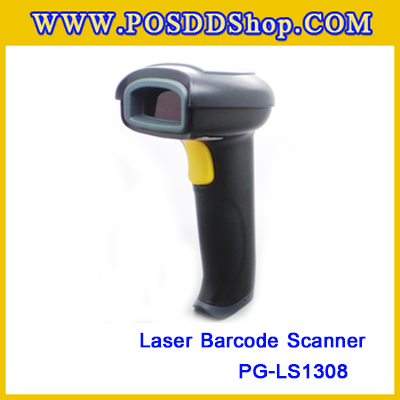 เครื่องอ่านบาร์โค้ด บาร์โค้ดสแกนเนอร์ เครื่องยิงบาร์โค้ด เลเซอร์บาร์โค้ดLaser Barcode Scanner PG-LS1308 (รวมขาตั้ง)