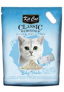 ﻿Kit cat Silica Cat Litter Baby Powder 5 lt ทรายแมวซิลิกา กลิ่นแป้งเด็ก 5 ลิตร