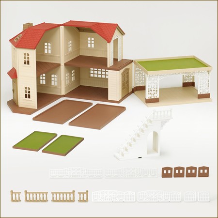 บ้านซิลวาเนียนพร้อมลานจอดรถ (JP) Sylvanian Families New House 2012 (Lighting House with Carport)