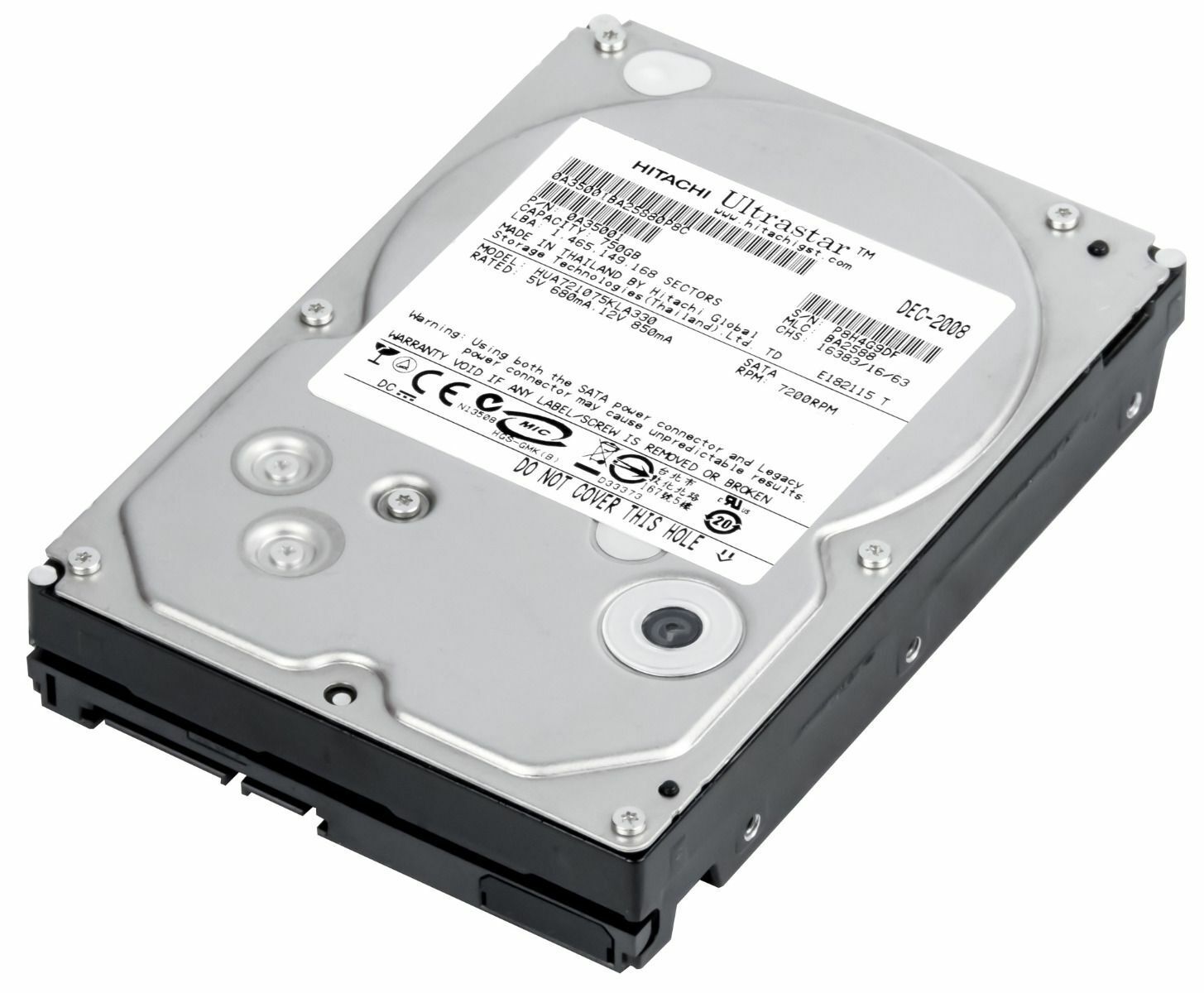 Hitachi Ultrastar A7K1000 750GB 7.2K 32MB Sata 3G 3.5" // HUA721075KLA330 // 0A35152 (Used) // สินค้ารับประกัน โดย บริษัท อะไหล่เซิร์ฟเวอร์ จำกัด