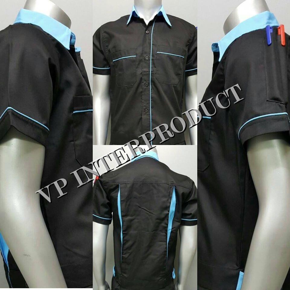 เสื้อช่าง 2 สี เเขนสั้น ผ้าคอมทวิว ไซร์ M-XXL มีสต็อก สินค้าจากโรงงานมาเอง