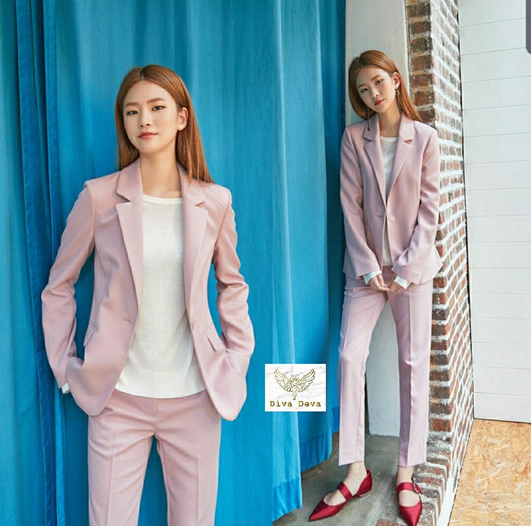 ชุดสูทสีชมพู Set2ชิ้น #IM006 (S-XL)