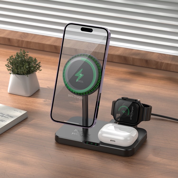CQ12 3-IN-1 MAGNETIC WIRELESS FAST CHARGER WITH LIGHT