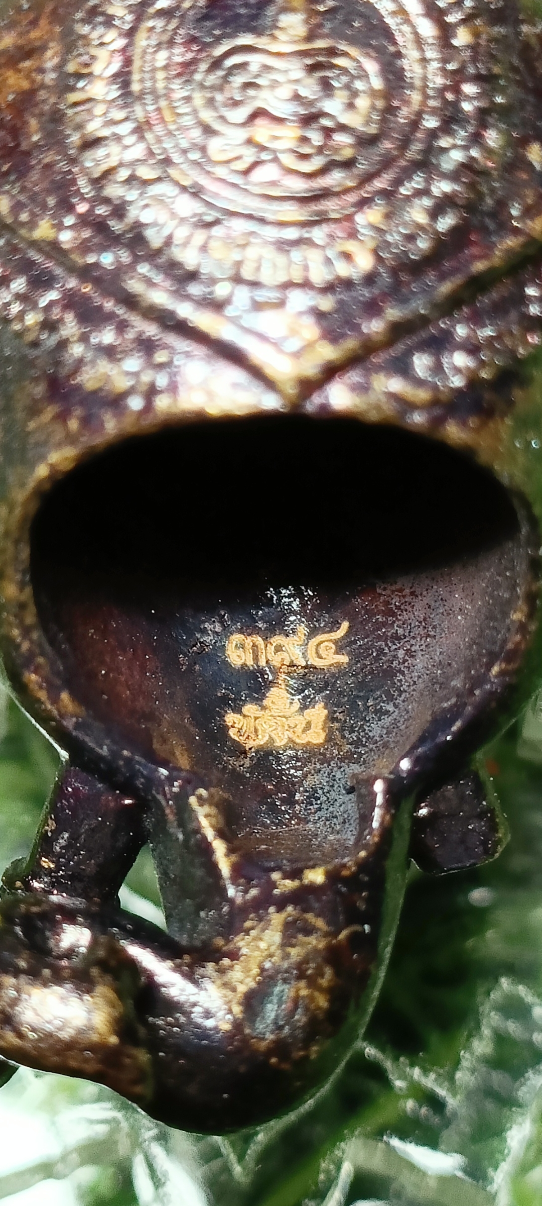 เศียรพระพิฆเณศประทานพร หลวงพ่อพัฒน์ วัดห้วยด้วน ปี 2565 เนื้อทองแดรมดำ หมายเลข๓๙๔