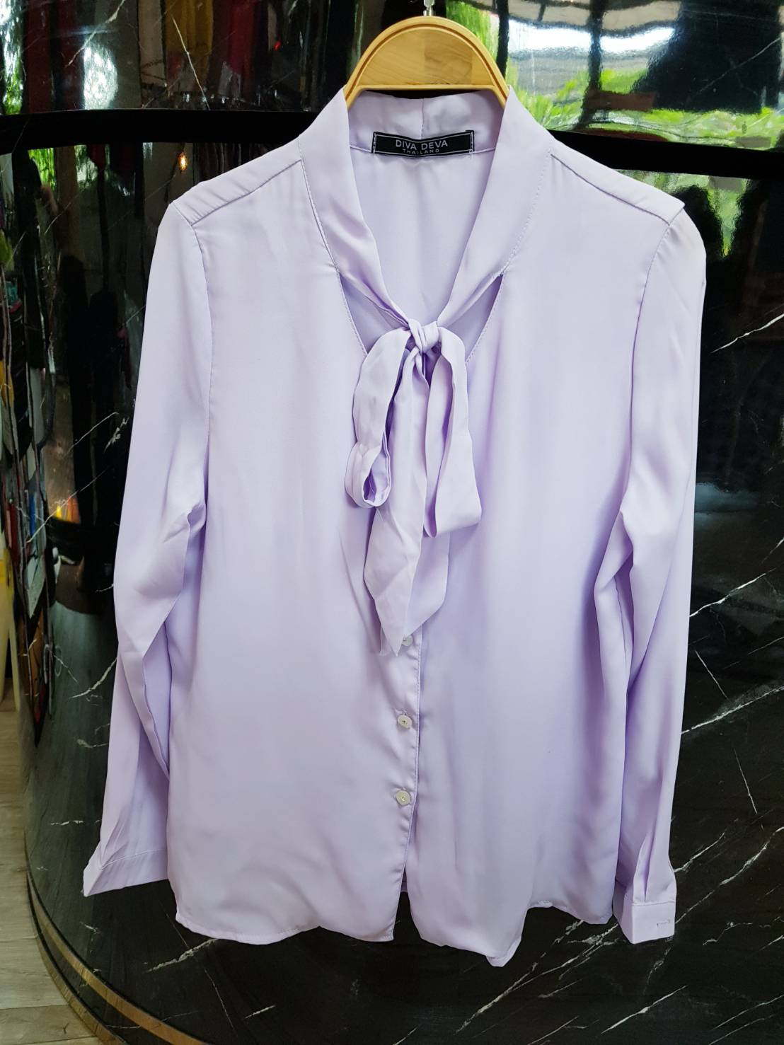 9003 KIm Shirt กระดุม ชมพู/ขาว/ม่วง (FreeSize)