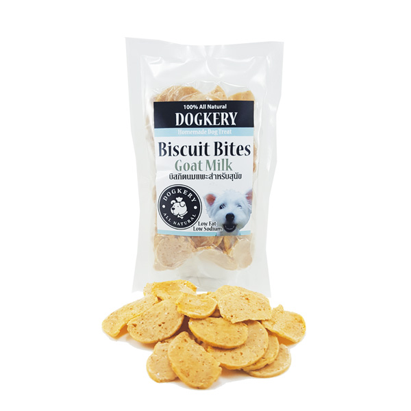 DOGKERY BISCUIT BITES GOAT MILK บิสกิตนมแพะสำหรับสุนัข 110 กรัม