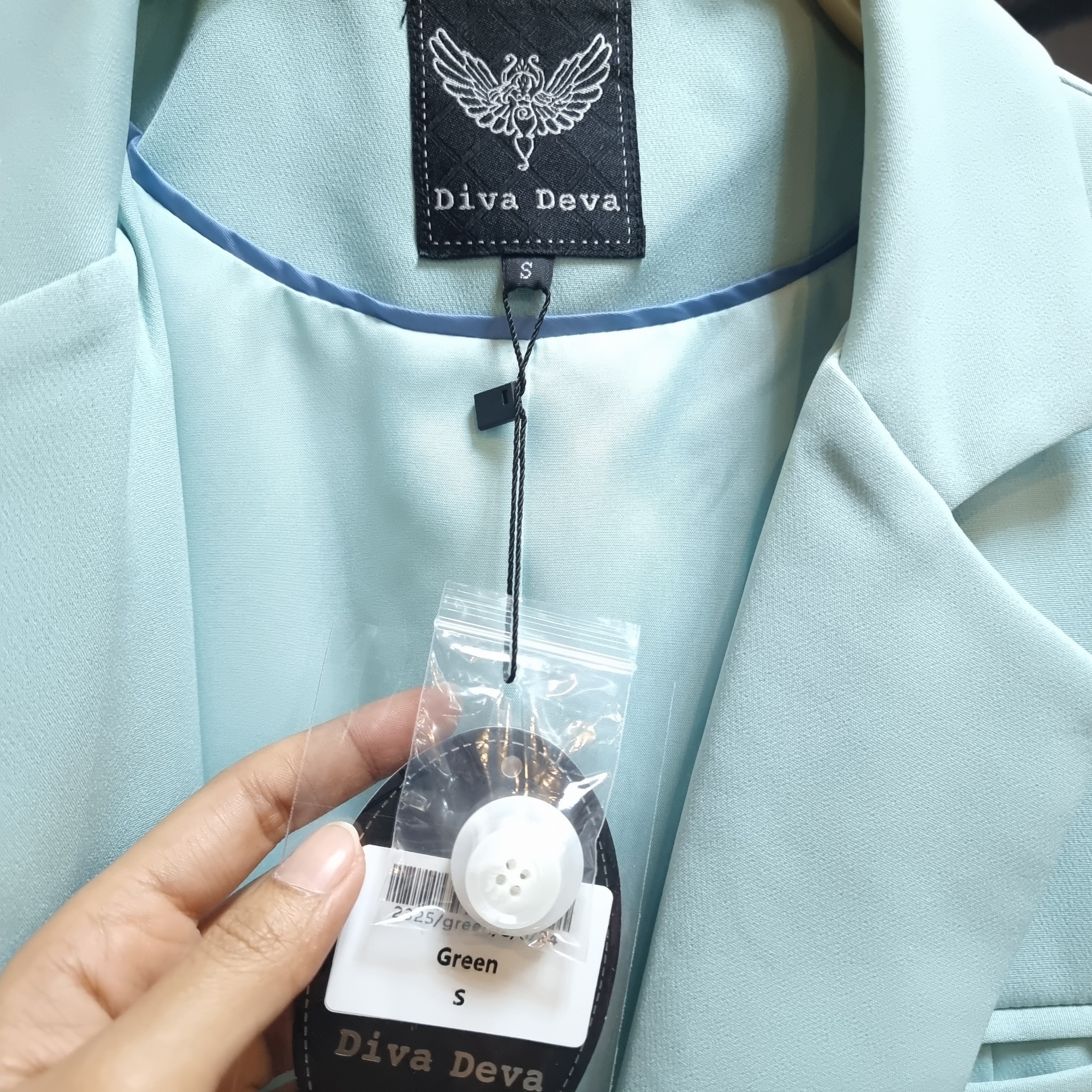 NO.2325 Milano เสื้อสูทผู้หญิงทรงปล่อยสีเขียวมินท์S-6XL (เฉพาะเสื้อ) Loosely Pattern