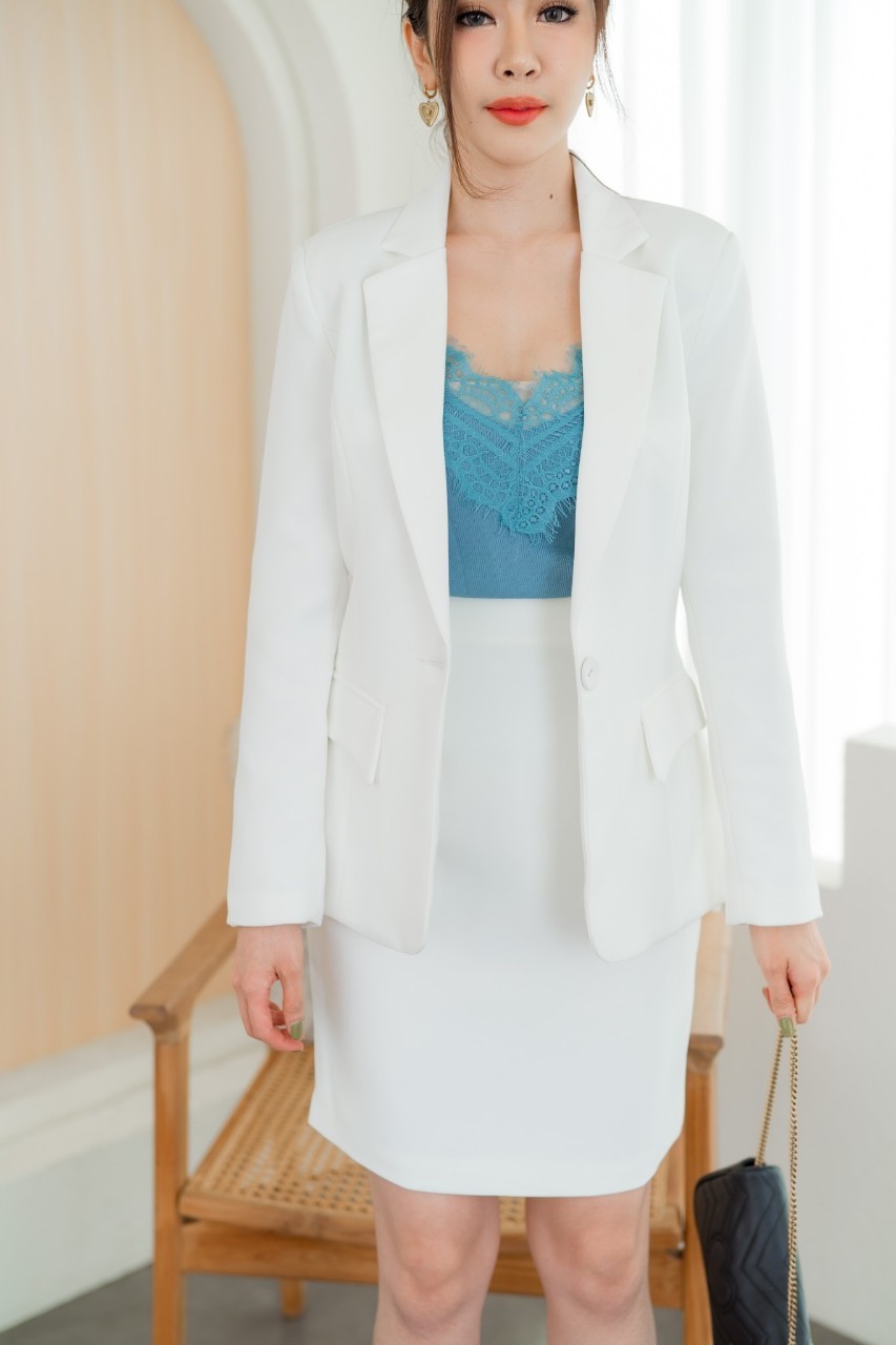 กระโปรงผู้หญิง/กระโปรงผู้หญิงทำงาน สีขาว/สีดำ/สีกรม (ไม่รวมเสื้อสูท)