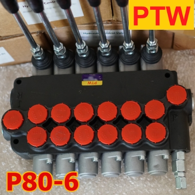 ไฮโดรลิคคอนโทรนวาวร์ (6หุน) PTW P80-6 (6แกน) (80L.)(3,000-4,600PSI)
