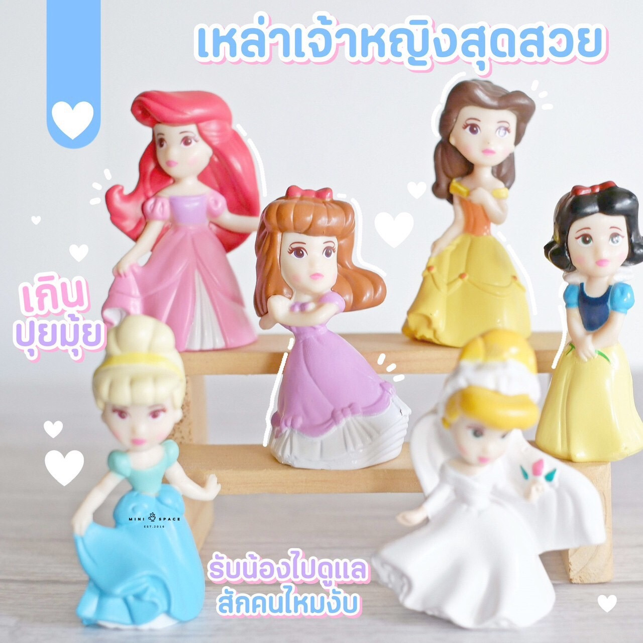 MS4901 โมเดลเจ้าหญิงดิสนีย์แสนสวย ตุ๊กตาเจ้าหญิงตั้งโชว์ ตุ๊กตาตั้งหน้ารถ (ชุด 6 แบบ)