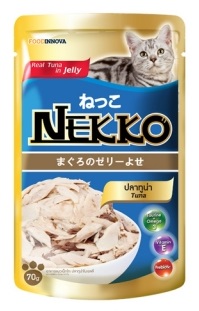Nekko อาหารแมวเน็กโกะ ปลาทูน่าในเยลลี่ 70 กรัม (ซื้อ 6 ซอง ลดเหลือ 96 บ. เหลือซองละ 16 บ.)