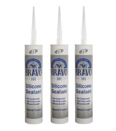 กาวซิลิโคน BRAVO กันน้ำ ทนความร้อน กันรุ่น 101 สีขาว/สีใส/สีดำ (ุ1 หลอด)