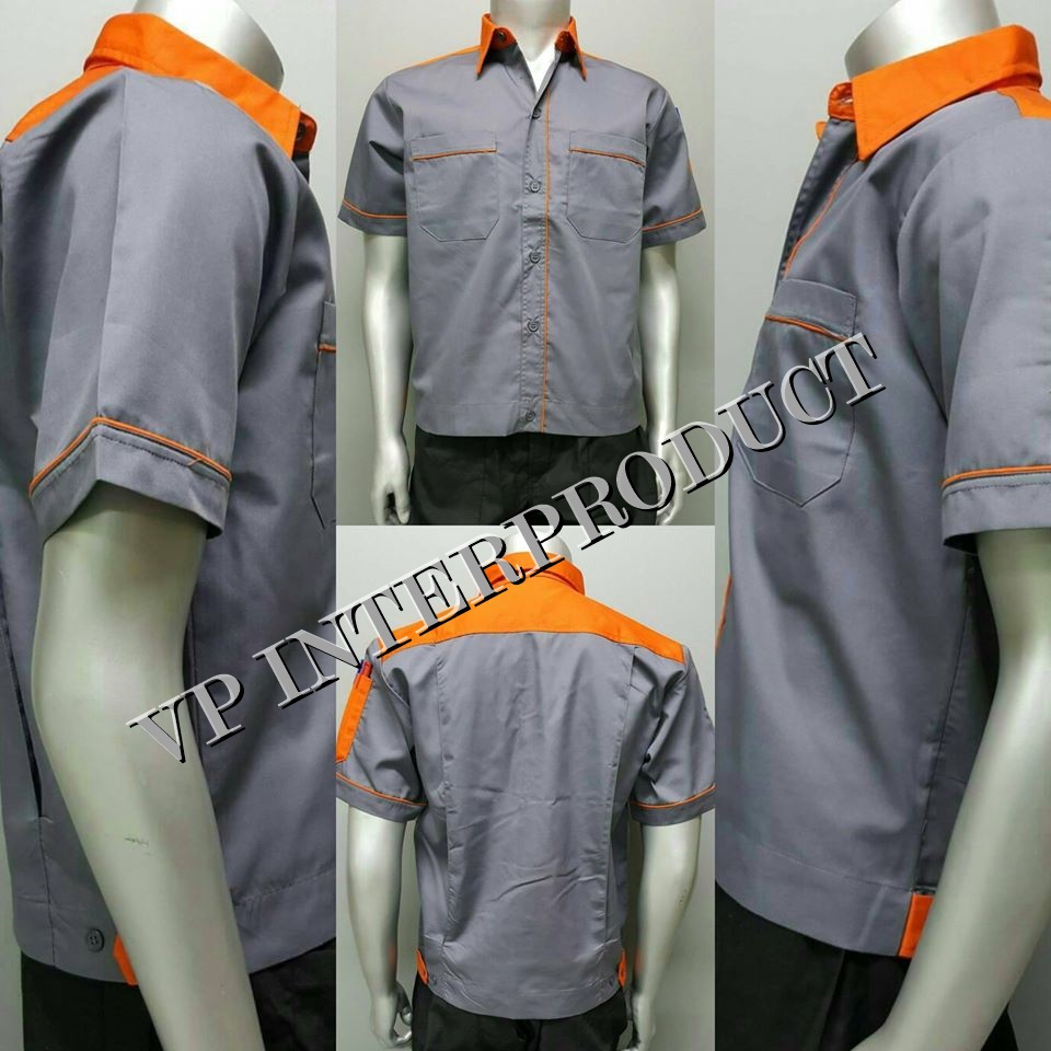 เสื้อช่าง 2 สี เเขนสั้น ผ้าคอมทวิว ไซร์ M-XXL มีสต็อก สินค้าจากโรงงานมาเอง