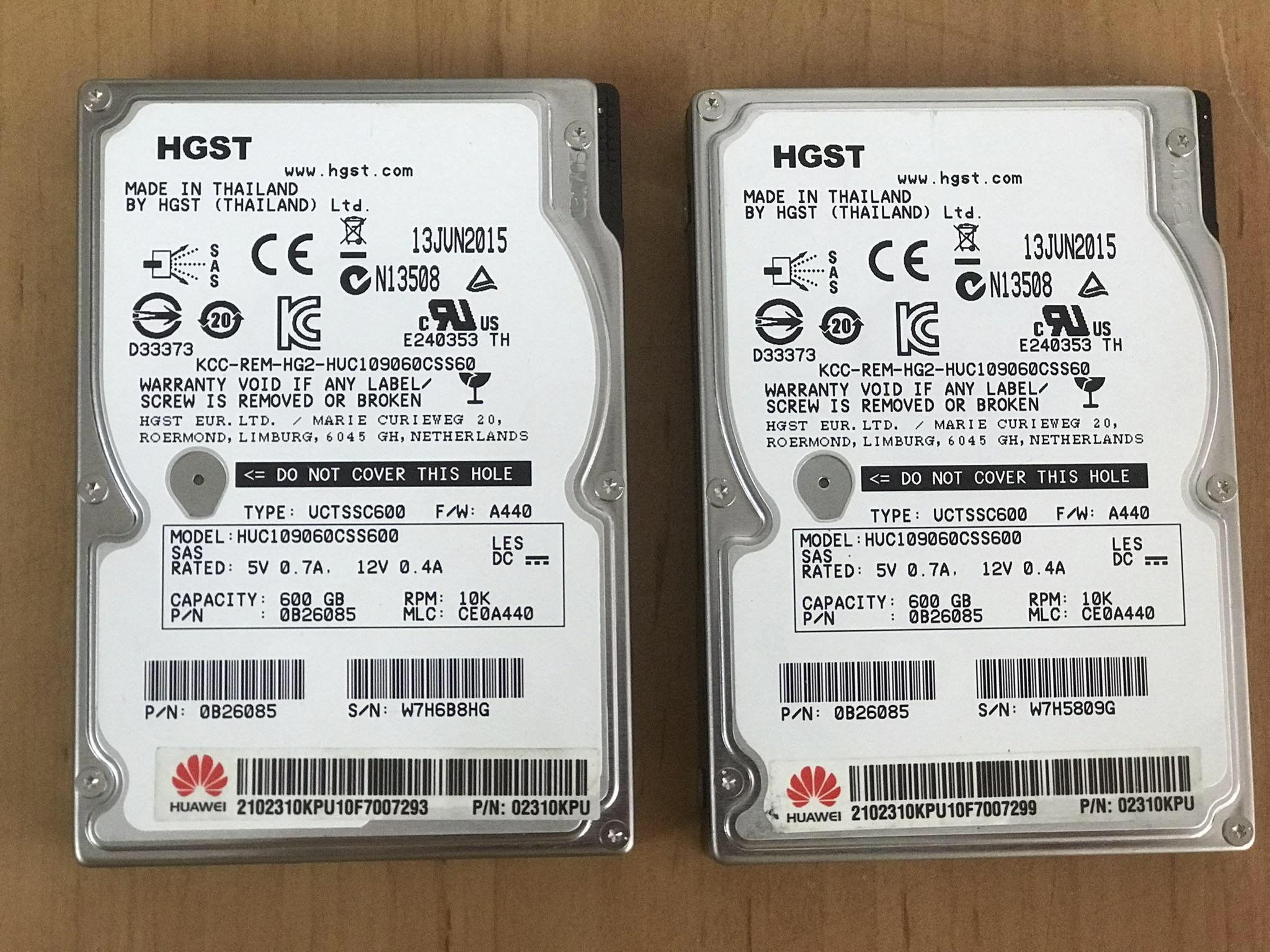 HGST / Huawei 600GB 10K 6G SAS 2.5" HDD // HUC109060CSS600 / 02310KPU / 0B26085 (Used) // สินค้ารับประกัน โดย บริษัท อะไหล่เซิร์ฟเวอร์ จำกัด