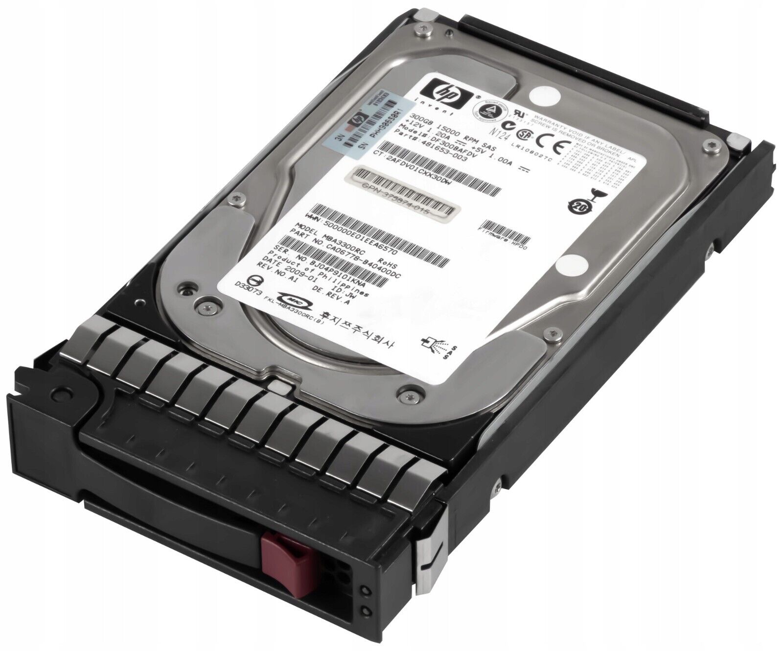 HP 300GB 15K 16MB SAS 3.5" Hard Drive HDD // TRAY 488060-001 / DF300BAFDV / HDD 481653-003 / MBA3300RC / GPN 375874-016 (Used) // สินค้ารับประกัน โดย บริษัท อะไหล่เซิร์ฟเวอร์ จำกัด